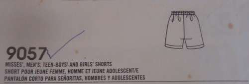 SIMPLICITY 9057 UNISEX SHORTS  SIZE A = XXXS - XL 29-49" - COMPLETE
