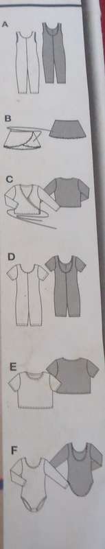 BURDA 9914 GIRL'S GYM/BALLET CO-ORDINATES SIZE 3-4-5-6-7 YEARS COMPLETE-PART CUT