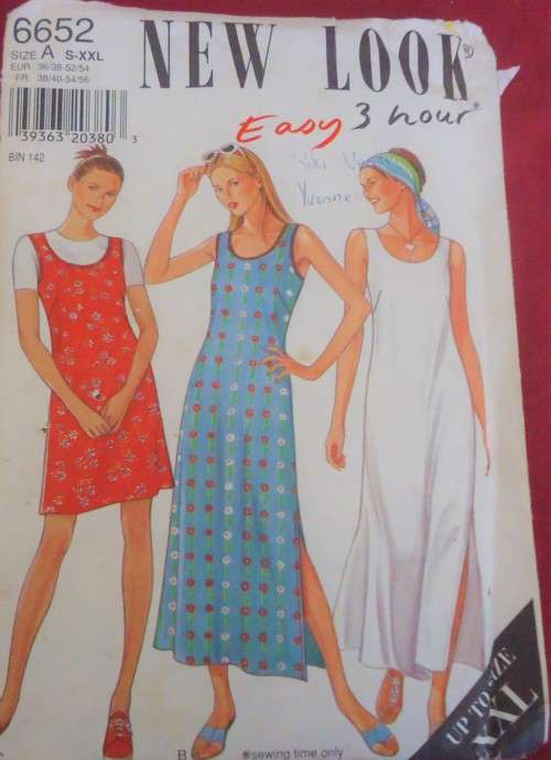 NEW LOOK PATTERNS 6652 SHEATH DRESS 5 SIZES IN ONE S- XXL COMPLETE