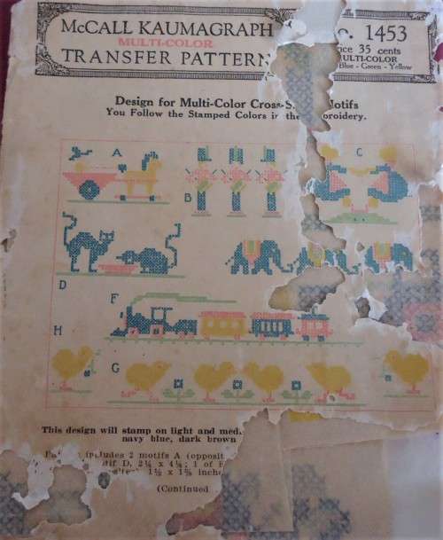 McCALL KAUMAGRAPH (COLOUR} TRANSFER PATTERN # 1453 SEE DESIGNS - PK WORN