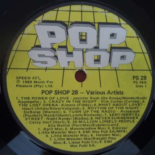 POP SHOP VOLUME 28 - 1985 MFP VINYL LP - PS 28 - SUPPLIED IN A PLASTIC SLEEVE