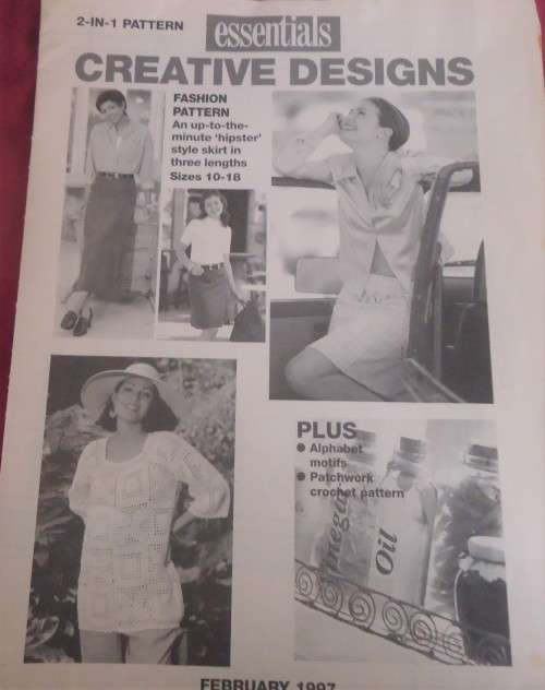 ESSENTIAL  PATTERNS E 111 `HIPSTER STYLE SKIRT` SIZES 10 - 18 - supplied in a plastic sleeve