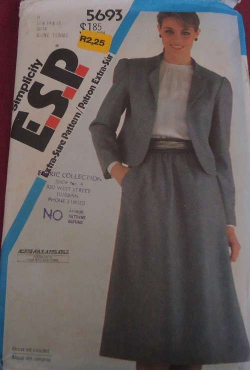 SIMPLICITY 5693 LINED JACKET & SKIRT SIZE 6-8-10 COMPLETE-UNCUT-/FOLDED
