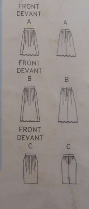 VOGUE 7508 SET OF SKIRTS SIZE 12-14-16 COMPLETE