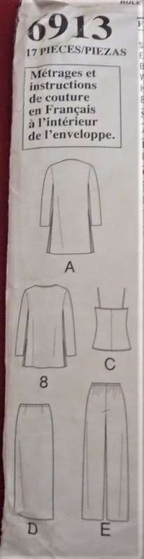 NEW LOOK PATTERN 6916 COAT-JACKT-CAMI-SKIRT-PANTS -5 SIZES IN ONE XS-XL ( 6-24) COMPLETE