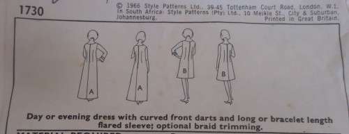 VINTAGE STYLE 1730 DAY OR EVENING DRESS SIZE  BUST 32" COMPLETE