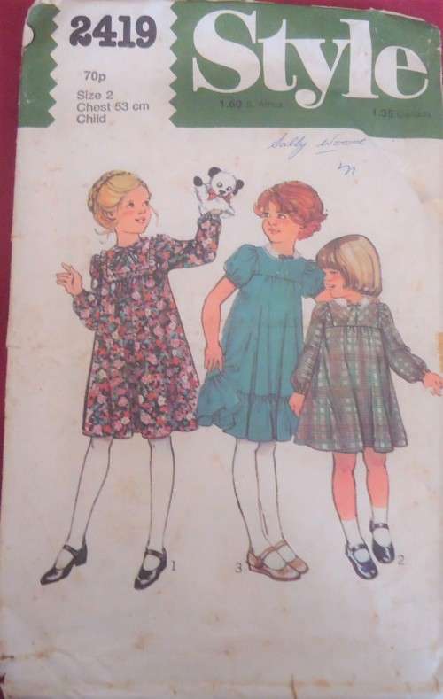 STYLE 2419 TODDLER DRESS SIZE 2 YEARS CHEST 53 CM COMPLETE