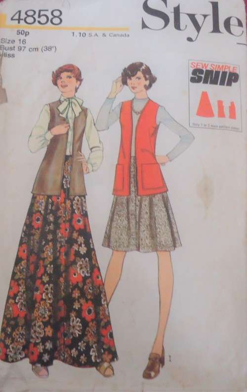 VINTAGE STYLE 4858 SKIRT & CARDIGAN SIZE 18  BUST 102 CM COMPLETE