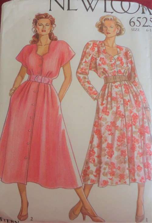 NEW LOOK PATTERNS 6525 SHAPED NECK DRESS SEVEN SIZES IN ONE 6 - 18 COMPLETE