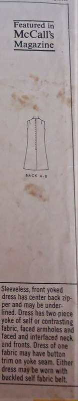 McCALL'S 9230 DRESS IN 2 VERSIONS SIZE=14 BUST 36" COMPLETE SUPPLIED IN ZIPLOC BAG