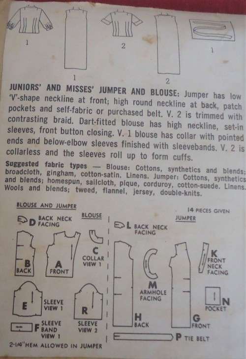 VINTAGE SIMPLICITY 5067  PINAFORE SIZE 14 BUST 34" SEE LISTING