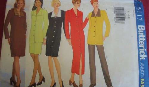 BUTTERICK 5117 DRESS-TOP-SKIRT-PANTS SIZE 8-10-12 COMPLETE-UNCUT-F/FOLDED