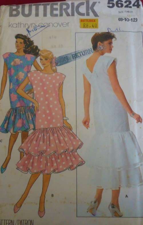 BUTTERICK 5624 DRESS WITH RUFFLES SIZE 8-10-12  SEE LISTING