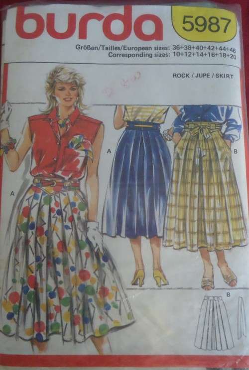 BURDA PATTERN 5987 SKIRT SIZES10+12+14 +16 +18 + 20  SEE LISTING
