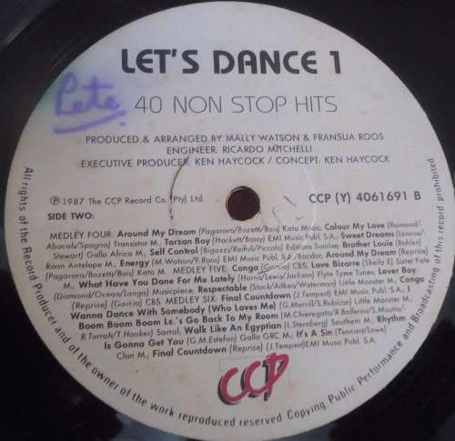 LET'S DANCE ONE- 40 NON STOP HITS - 1987 CCP VINYL LP  CCP (Y) 4061691