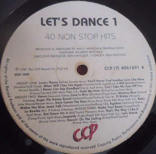 LET'S DANCE ONE- 40 NON STOP HITS - 1987 CCP VINYL LP  CCP (Y) 4061691