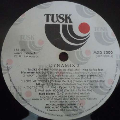 DYNAMIX 3 -2 LP NON STOP DANCE REMIX- 1991 TUSK DOUBLE VINYL LP SET  MXG 3000