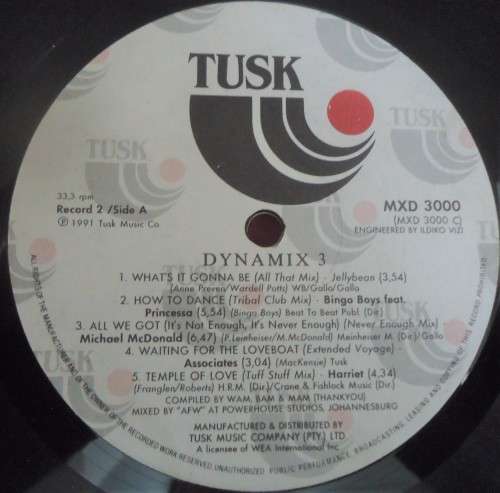 DYNAMIX 3 -2 LP NON STOP DANCE REMIX- 1991 TUSK DOUBLE VINYL LP SET  MXG 3000