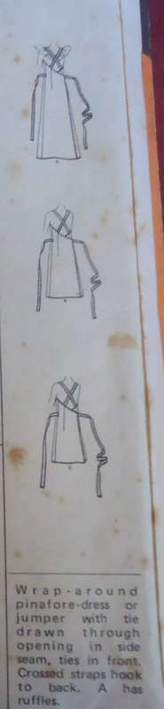 RETRO McCALL'S 3454 WRAPAROUND PINAFORE DRESS SIZE MEDIUM 12-14 BUST 34-36" SEE LISTING