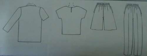 McCALL'S 8093 JACKET-TOP-PANTS-SHORTS SIZE D = 12-14-16 COMPLETE-PART CUT