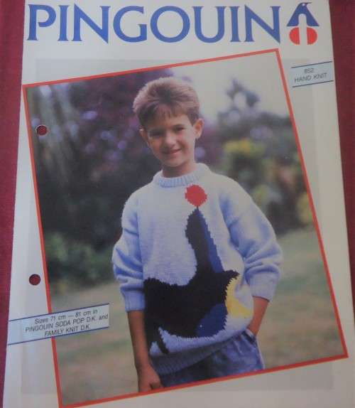 PINGOUIN # 852 SEAL MOTIF SWEATER TO FIT 71 - 81 CM
