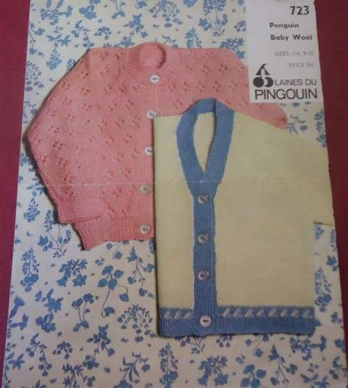 PINGOUIN # 723 DOLMAN & RAGLAN MATINEE JACKETS TO FIT BIRTH - 6 MONTHS