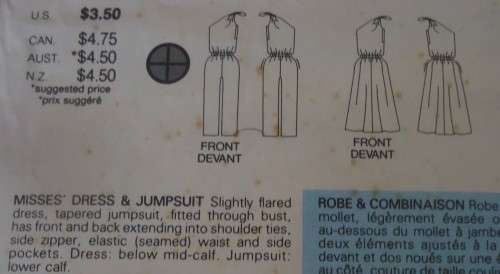BUTTERICK PATTERN 3279 SINGLE SHOULDER DRESS & JUMPSUIT SIZE 12-14-16 COMPLETE& UNCUT