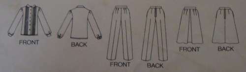 BUTTERICK PATTERN 3555 BLOUSE-SKIRT-PANTS SIZE 12  COMPLETE-UNCUT