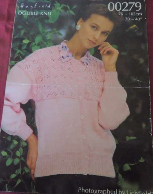 HAYFIELD # 00279 LADY`S CARDIGAN  SIZES 76 - 102 CM