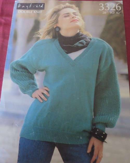 HAYFIELD # 3326 -LADIES V NECK SWEATER SIZES  (28 - 42 INCH) BUST