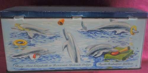 VINTAGE PORT ELIZABETH OCEANARIUM - PYOTT BISCUITS HINGED TIN