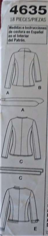 SIMPLICITY 4635 - LINED JACKET WITH TRIM VARIATIONS SIZE HH = 6-8-10-12 COMPLETE