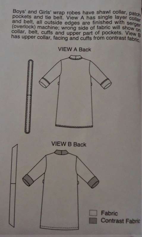 KWIK SEW PATTERNS 2654 KIDS ROBES SIZE XS(4-5)-S(6)-M(7-8)-L(10)-XL12-14 COMPLETE-UNCUT-F/FOLDED