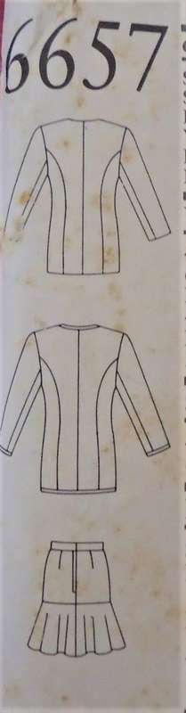 NEW LOOK PATTERNS 6657 SHAPED JACKET & SKIRT SIZES 6 - 16 COMPLETE-CUT TO 12