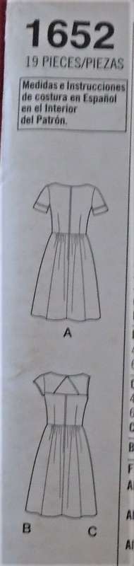 SIMPLICITY 1652 - DRESS WITH PATTRNS FOR CUPS SIZE A-B-C-D SIZE H5 = 6-8-10-12-14 COMPLETE