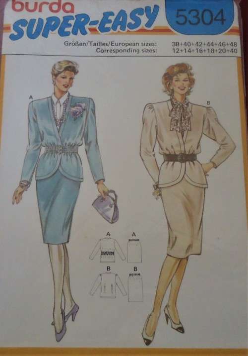 BURDA 5304 2 PIECE SUIT SIZE 12-14-16-18-20- 40 COMPLETE-UNCUT-F/FOLDED