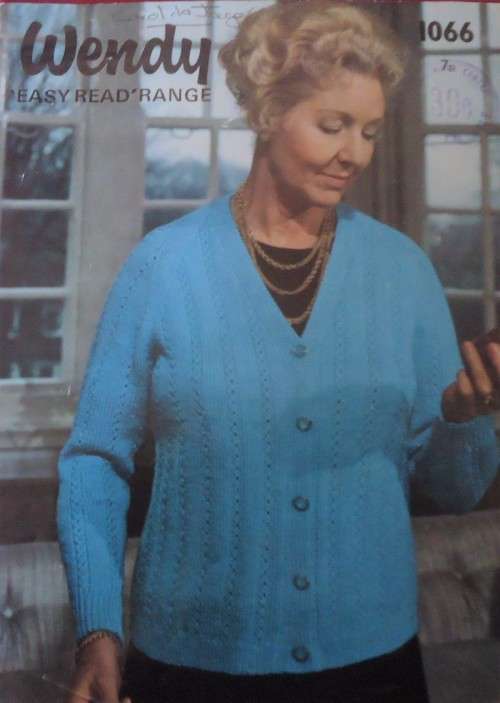 WENDY #1066 LADY`SVNECK CARDIGAN  - SIZE  38-46` BUST