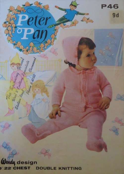 PETER PAN #P46 WENDY DESIGN  PRAM SET - TO FIT 20 - 22` CHEST