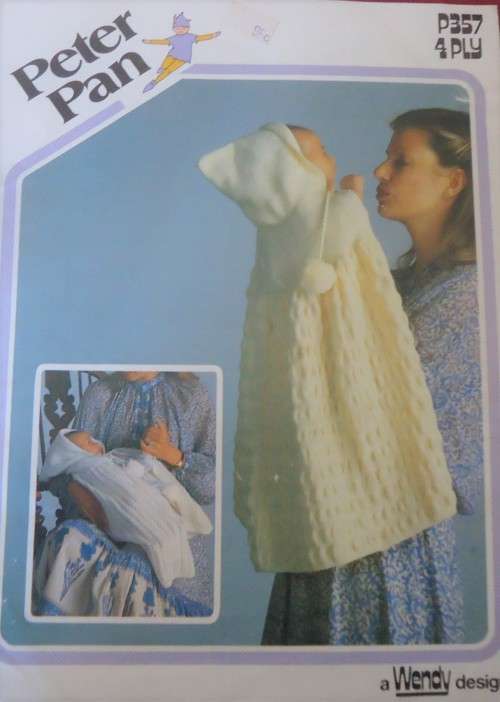 PETER PAN P357 BABY CARRYING CAPES  - SIZE BIRTH - 6 MONTHS