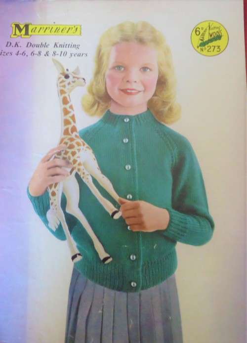 MARRINER`S #273- RAGLAN SLEEVES CARDIGAN SIZES 4 -6, 6 - 8, 8 - 10 YEARS