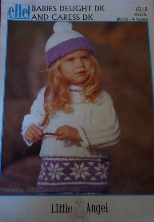 ELLE # 6218 - PULLOVER & HAT    - SIZE  BIRTH - 4 YEARS