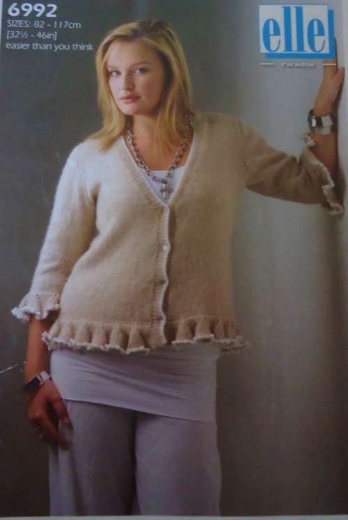 ELLE  #  6992  FRILL CARDIGAN SIZE 82 - 117 CM