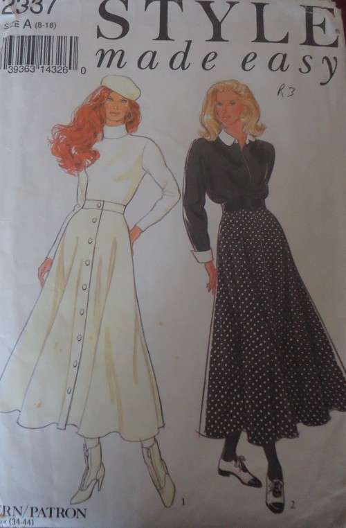 STYLE 2337 - SET OF PANELLED SKIRTS SIZE A 8 - 18 COMPLETE