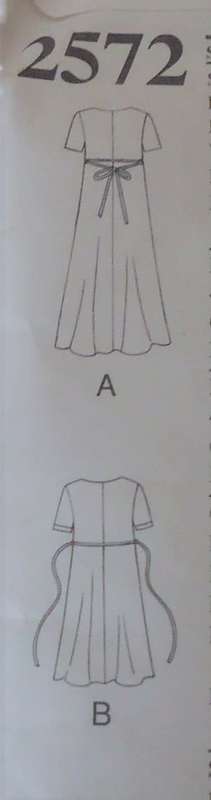 STYLE 2372 - FRONT BUTTON DRESS WITH TIEBACK SIZE A = 10 - 22 COMPLETE