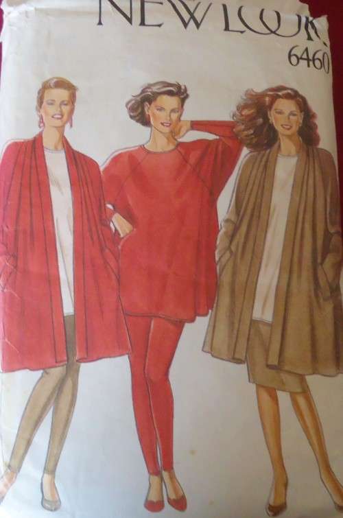 NEW LOOK 6460 LOOSE FIT JACKET-TOP-LEGGINGS-SKIRT SIZE 8-18 COMPLETE