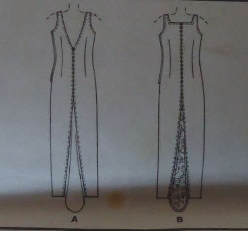 McCALLS 9002 STUNNING EVENING ELEGANCE LONG LOW BACK DRESS WITH TRAIN SIZE D=12-14-16 COMPLETE