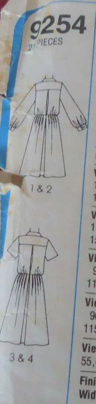 SIMPLICITY 9254 DRESS & TIE BELT SIZE12 BUST 87 CM COMPLETE & MOSTLY UNCUT