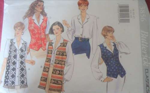 BUTTERICK PATTERN 3856 SET OF TOPS SIZE 14-16-18 COMPLETE