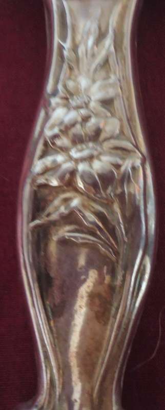 VINTAGE SILVER PLATED ORCHID PATTERNED MIRROR & BRUSH SET - GREAT RESTORATION PROJECT