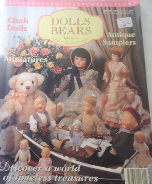 "DOLLS & BEARS" VOL 3 NO 1 AUSTRALIAN  -100 PAGE MAGAZINE INC PATTERNS